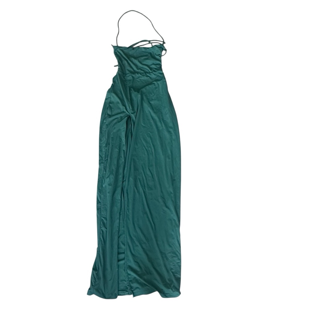 Babyboo Elegant Halter Top Maxi Dress Teal Women’s Size Small Excellent EUC